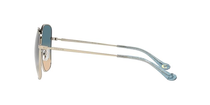 Amazon.com: Coach HC7133 Sunglasses, Shiny Light Gold/Blue